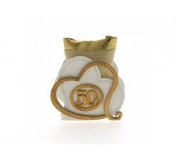 Scatoletta cuore con sacchettino anniverasio 50 anni oro cm 7 SC428 Scatole Contenitori e Sacchettini 2,38 €