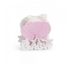 Bomboniera Nascita Porta confetti Baby In Legno Con Palloncini Rosa (4 PZ) DD.32CK717503 BOMBONIERE 8,00 €