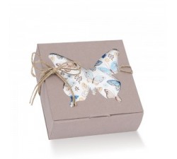 Scatola farfalla portaconfetti pieghevole paglierino (10 PZ)