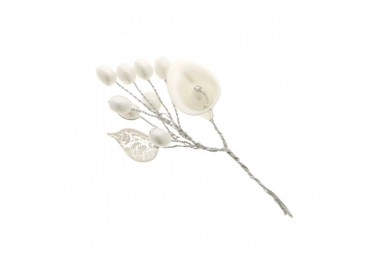 Fiore CALLA preziosa ramo cm 9 con perle B0642 Fiori 1,49 €