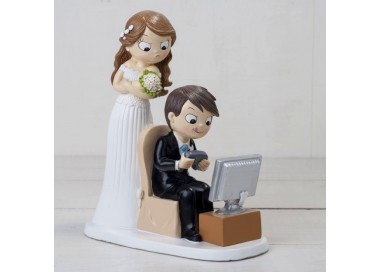 Cake topper sposa arrabbiata sposo video game Y319 Cake Topper 32,94 €