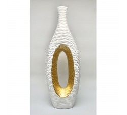MADAGASCAR Vaso In Ceramica Bianco E ORO 56 Cm MADE IN ITALY GLA21/GD7603 BOMBONIERE 130,00 €