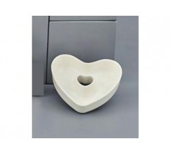 Ciotola porcellana bianca forma cuore. H 10