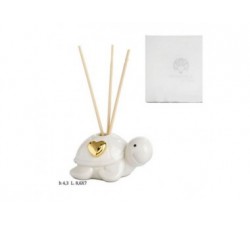 Profumatore tartaruga in ceramica con cuore oro e scatola.H4,3 PB18766 Battesimo 7,90 €