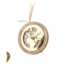 Diffusore orologio legno MONDO plexi oro cm.10 con box 1*72