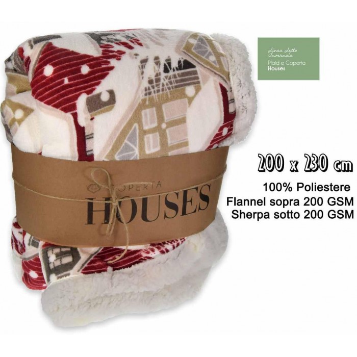 Coperta houses 2piazze articoli per la casa shop on line ingrosso 033250 ARTICOLI PER LA CASA 42,75 €