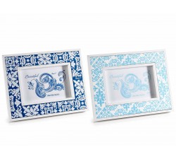 Portafoto in legno "Blu Porcelain" da appoggiare A51.52.84 BOMBONIERE 11,00 €