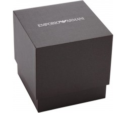 Armani Exchange Orologio Uomo, Cronografo Plant, cassa in acciaio inossidabile nero 44 mm con cinturino in pelle ecologica,