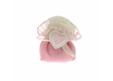 Sacchettino palla con cuore gesso rosa C1802 SACCHETTINI 2,23 €