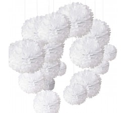 O-Kinee Pompon di Carta,12 Confezione Appendere Carta velina Pom-poms Flower Ball Kit per Matrimonio Festa di Compleanno