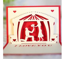 KUNSTIFY, biglietto tridimensionale con pop-up 3D, regalo da uomo e da donna, per fidanzata, anniversario, papà, mamma, coppia,