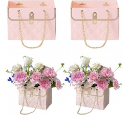 AIDNTBEO Contenitore di regalo di carta del fiore con le borse impermeabili di carta del mazzo della maniglia