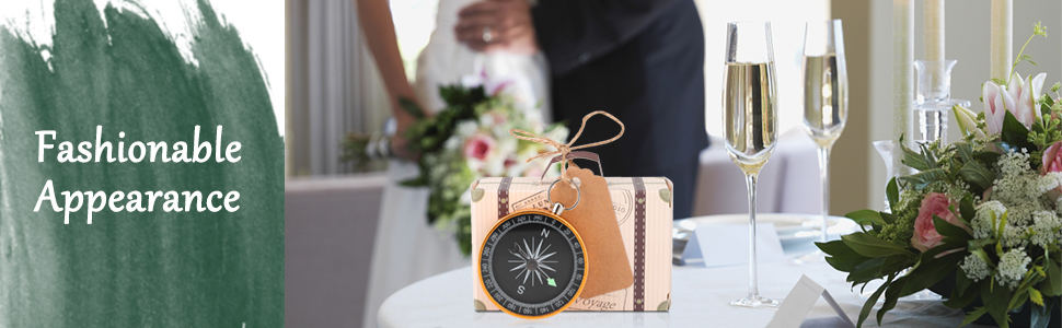 Ruiqas Scatola di bomboniera con etichette di carta e bussola vintage  bomboniera per festa di compleanno baby shower matrimonio